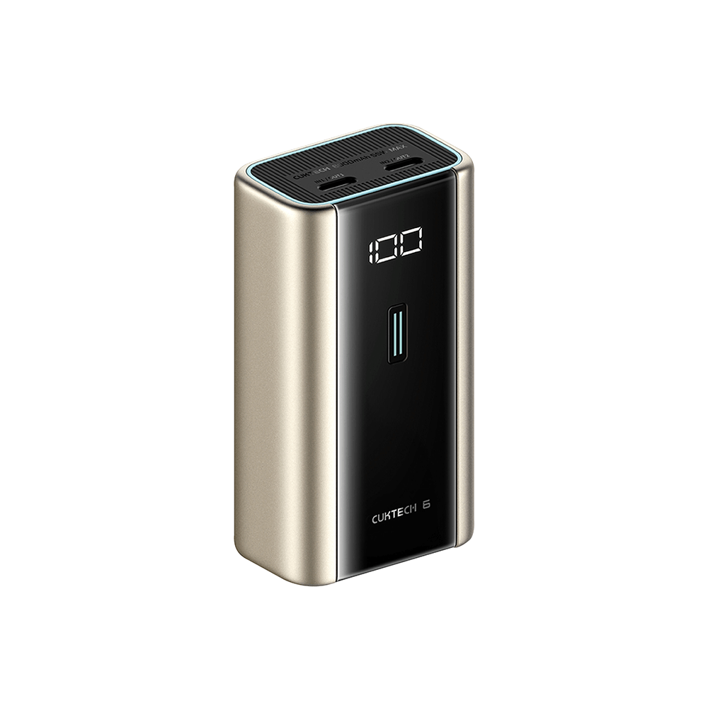 แบตเตอรี่สำรอง CUKTECH PB060 สีทองไทเทเนียม 6,000 MAH จ่ายไฟรวมสูงสุด 55W_0